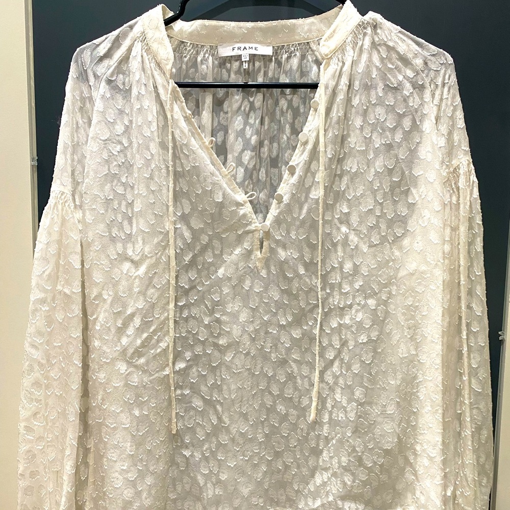 FRAME SHEER BLOUSE TOP